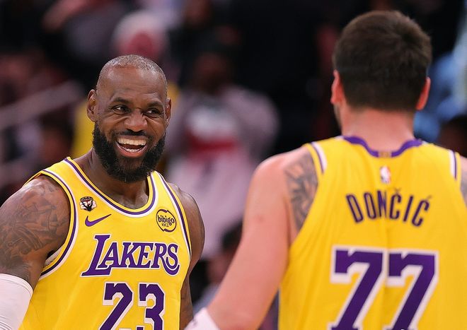 老詹三双东契奇60分湖人逆转热火创纪录