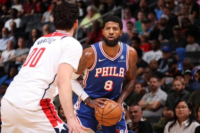 费城76人客场轰153分大胜奇才 乔治砍39分引领进攻